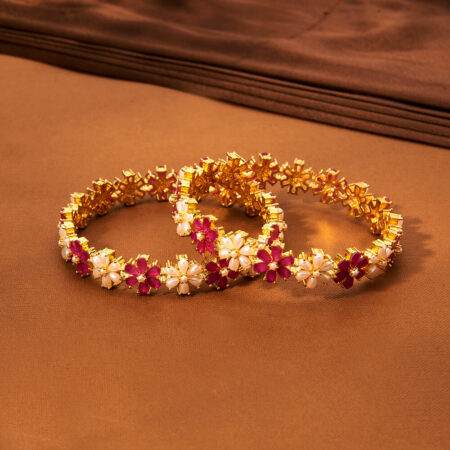 CZ Pearl Bangles pair