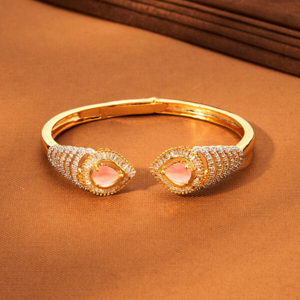 CZ Adjustable Kada, Dual Tone Pink - Image 2