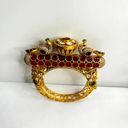 Polki Peacock Kada Bangle