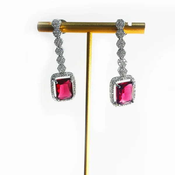 Cz Classic Y Necklace With Rhodium Plating - Image 3