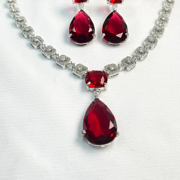 Kelly Cubic Zirconia Necklace with Stone Pendant - Image 3
