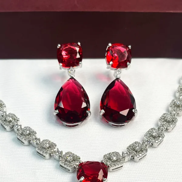 Kelly Cubic Zirconia Necklace with Stone Pendant - Image 2