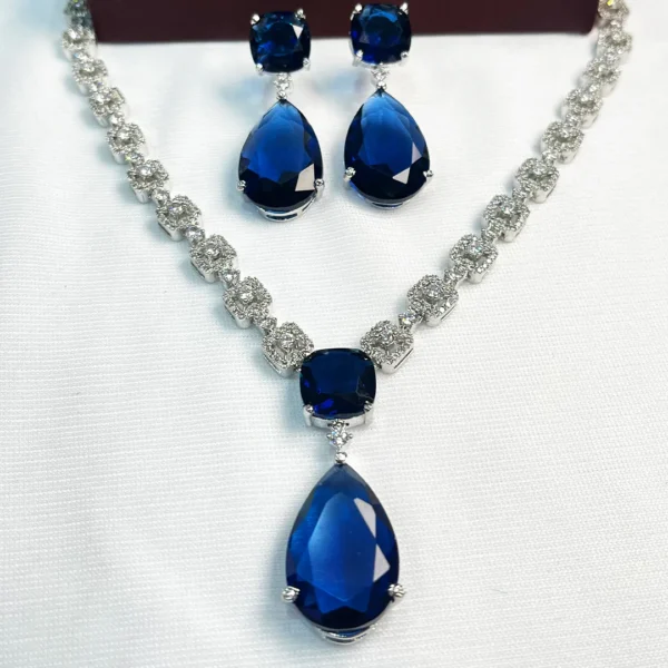 Kelly Cubic Zirconia Necklace with Stone Pendant - Image 3