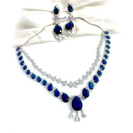 Eva Layered Necklace with stones and CZ
