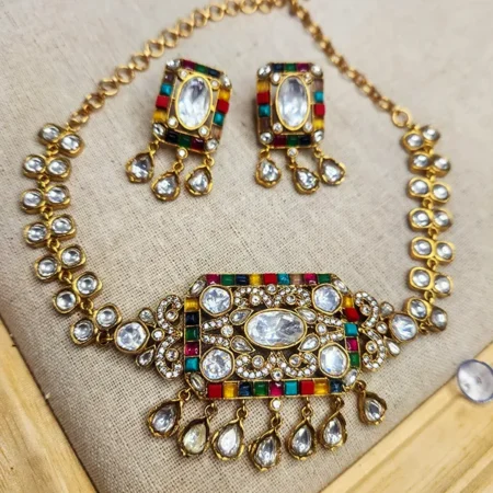 Riva Royal Polki and Stone Necklace
