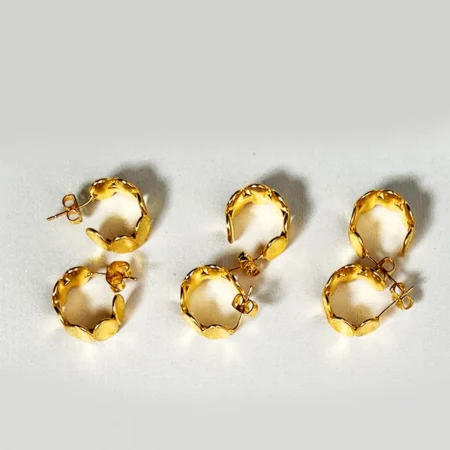 Satin Gold Circle Huggies