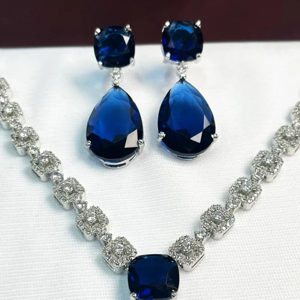 Kelly Cubic Zirconia Necklace with Stone Pendant - Image 2