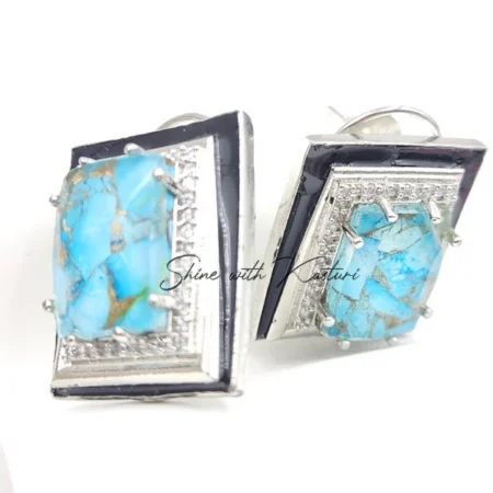 Pari Crystal & CZ Earrings Blue