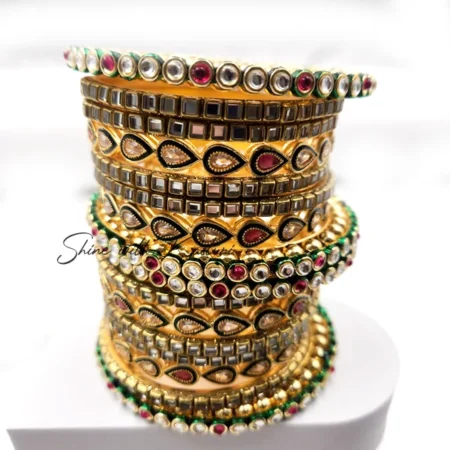 Royal Kundan Bangle Set, Multi