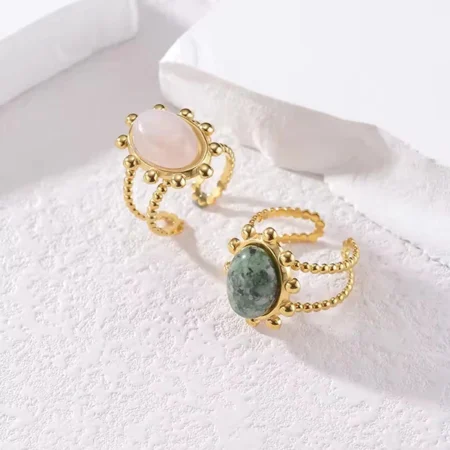 Stylish Stone Ring in gold plating