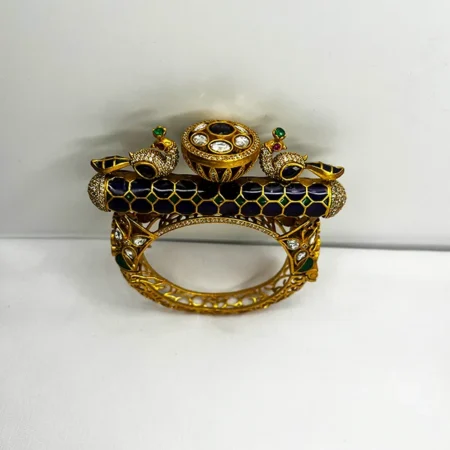 Polki Peacock Bangle, Purple