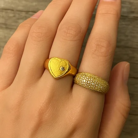 Shop Gold Heart Adjustable Rings Online