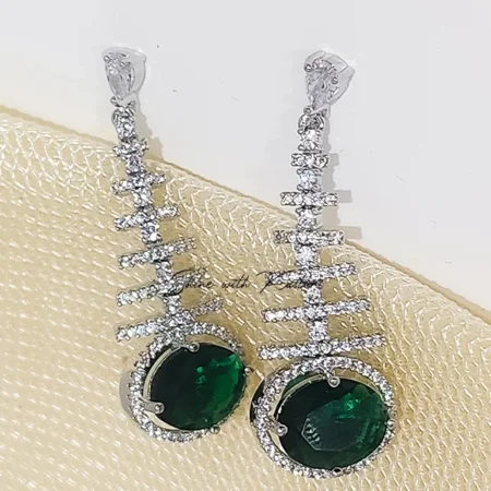 Jetty Long CZ Earrings with Stone