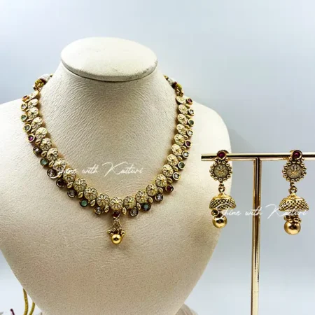 Shop Kundan Floral Gold Plated Necklace
