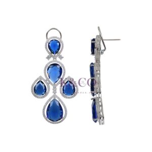 Alternative view of Kareena CZ Stone Earring, Blue