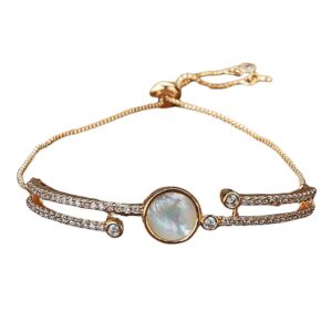 slim MOP bracelet, buy CZ bracelet online, adjustable bracelet Australia, mother of pearl jewellery, elegant bracelets, women’s bracelets Australia