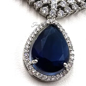 Alternative view of Royal Purple CZ Drop Necklace Set