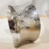 Bangle - Hammered broad bangle, silver