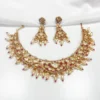Indian Premium Choker Necklace with Polkis, Ruby