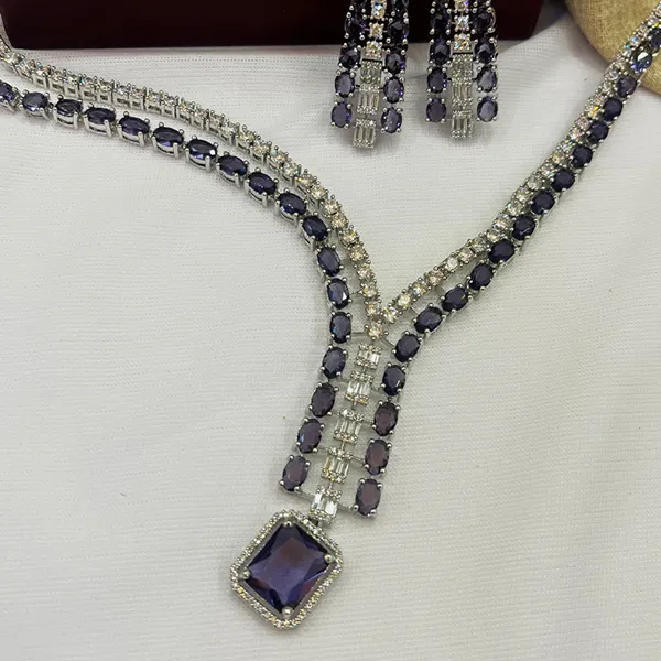 Tara Layered Necklace with CZ Stone