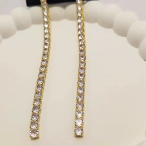 Long Tennis Earrings, Dual Tone