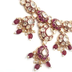 Alternative view of Majestic Meenakari Necklace with Royal Earrings