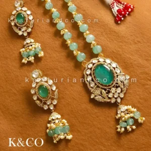 Mossainite Natural Stone Necklace Green