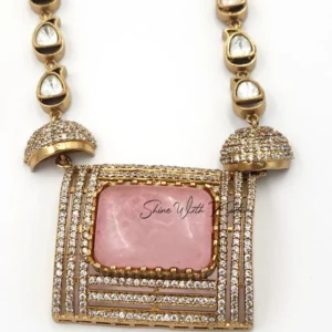 Rose Quartz & Polki Sabyasachi Inspired Necklace