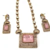 Stylish Kundan necklace with large stone
