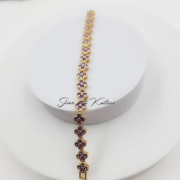 Floral Bracelet, Gold-Plated - Image 6