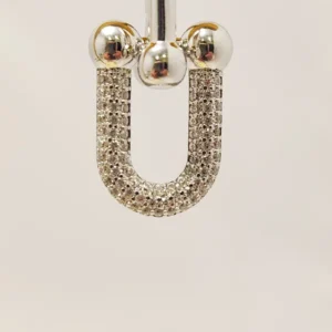 Alternative view of U-Shape Cubic Zirconia Huggies