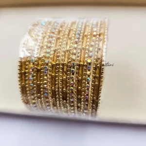 Thread Work Crystal Bangles Set