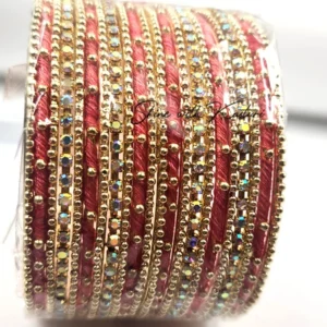 Thread Work Crystal Bangles Set