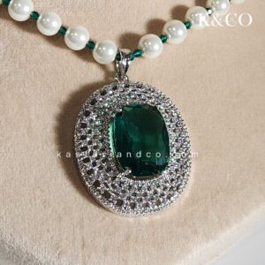 Alternative view of CZ & Pearls Statement Necklace