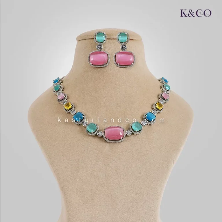 Zina CZ Necklace with Stones