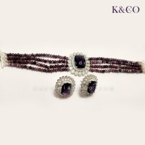 Amethyst Beads Layered Choker