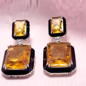 Alternative view of Julie Crystal Stone Statement Earrings, Champagne