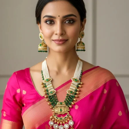 Emerald Beads Long Necklace