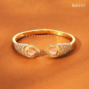 CZ Adjustable Kada, Dual Tone Pink