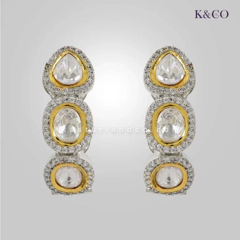 Shop Indian kundan Baalis, Polki CZ earrings, classic earrings, elegant earrings, , bridal earrings, party earrings