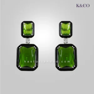 Julie Crystal Stone Statement Earrings, Red