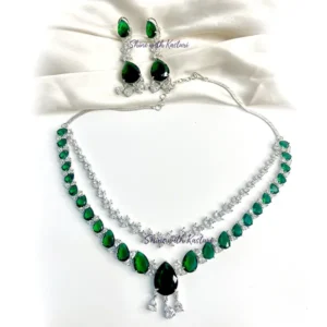 Eva Layered Necklace with stones and CZ