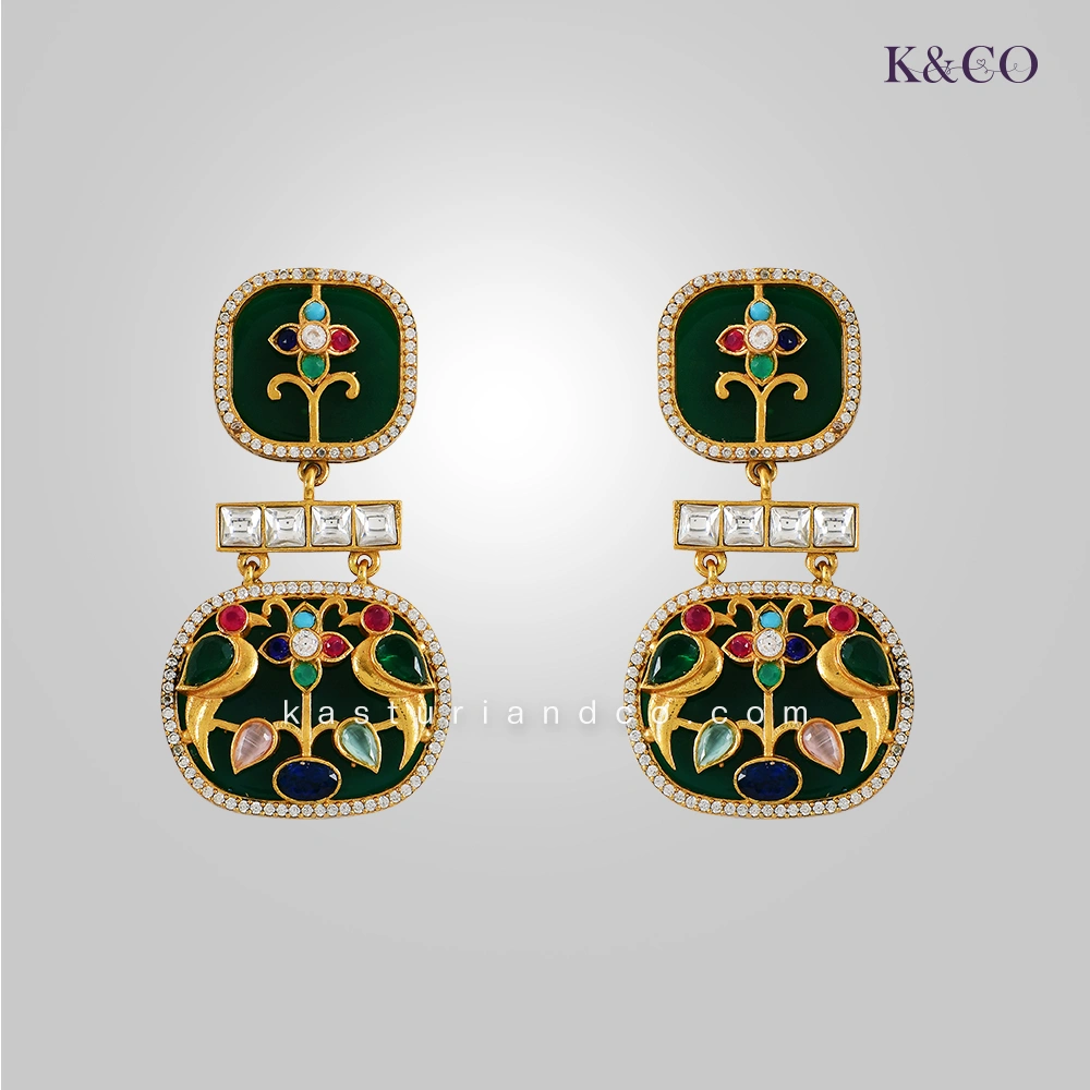 Mani Sabyasachi inspired Earrings with inlay