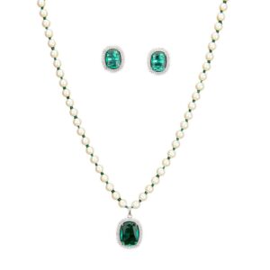 Alternative view of Ria CZ Necklace with stone