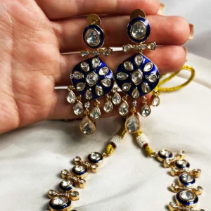 Alternative view of Riva Polki Necklace with Meenakari