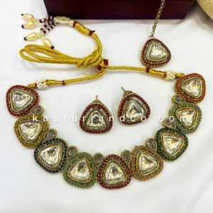 Sina Ethnic Polki Choker, Multicolor