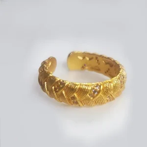 Satin Gold Rope Style Ring