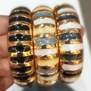 Shiny Evening Dress Bangle, Grey