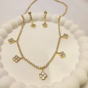 Tennis Necklace with Earrings, Classic style