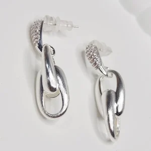 Alternative view of Clink Silver Link Earrings